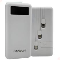 Powerbank Carregador Portátil 10000 Usb V8 Tipo C E 3 Cabos Compativel com Iphone