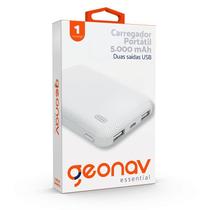 Powerbank carregador portatil universal 5000ma branco geonav