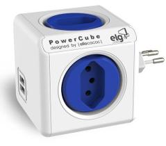 PowerCube Original PWC-R4U ELG Azul 4 Tomadas + 2 USB
