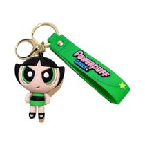 Powerpuff Meninas Silicone Boneca Pingente Chaveiro Para Mulheres Homens Dos Desenhos Animados