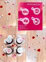 PP15 Kit com 4 mini estêncils maternidade para confeitaria e artesanato. PP15 Kit com 4 mini estêncils maternidade para confeitaria e artesanato.