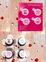 PP16 Kit com 4 mini estêncils maternidade para confeitaria e artesanato. PP16 Kit com 4 mini estêncils maternidade para confeitaria e artesanato.