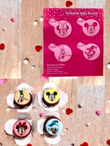 PP22 Kit com 4 mini estêncils personagens para confeitaria e artesanato.
