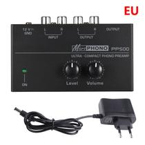 Pp500 Phono Preamp Preamp Preamplificador com controle de volume de nível RCA Saída de entrada 1/4" TRS Interfaces de saída para LP Vinil Turntable - Preto