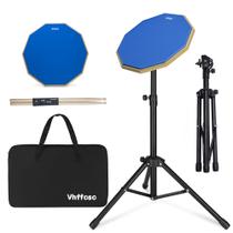 Practice Drum Pad Vhffoso de 12 polegadas com suporte e bastões azuis