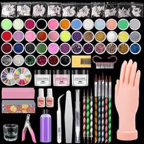 Practice Hand para unhas de acrílico LIONVISON com kit de 42 cores Practice Hand para unhas de acrílico LIONVISON com kit de 42 cores