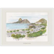 Praia de Botafogo Rio de Janeiro Arte Aquarela para Quadro Decorativo Decoração Elegante A4 Praia de Botafogo Rio de Janeiro Arte Aquarela para Quadro Decorativo Decoração Elegante A4