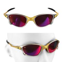 praia oculos sol lupa masculino proteção uv metal + case estiloso original aste metal casual
