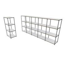 Praleira De Aço Reforçada Mini Porta Pallet 200x60x90 Estante Estoque Bandeja Branca 1 Módulo + 5 Módulos Conjugados Praleira De Aço Reforçada Mini Porta Pallet 200x60x90 Estante Estoque Bandeja Branca 1 Módulo + 5 Módulos Conjugados