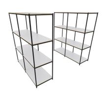 Praleira De Aço Reforçada Mini Porta Pallet 200x60x90 Estante Estoque Bandeja Branca Módulos Conjugados 2 + 2 Praleira De Aço Reforçada Mini Porta Pallet 200x60x90 Estante Estoque Bandeja Branca Módulos Conjugados 2 + 2