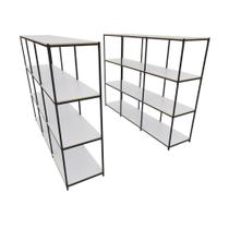 Praleira De Aço Reforçada Mini Porta Pallet 200x60x90 Estante Estoque Bandeja Branca Módulos Conjugados 3 + 3 Praleira De Aço Reforçada Mini Porta Pallet 200x60x90 Estante Estoque Bandeja Branca Módulos Conjugados 3 + 3