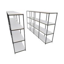 Praleira De Aço Reforçada Mini Porta Pallet 200x60x90 Estante Estoque Bandeja Branca Módulos Conjugados 4 + 4 Praleira De Aço Reforçada Mini Porta Pallet 200x60x90 Estante Estoque Bandeja Branca Módulos Conjugados 4 + 4