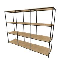 Praleira De Aço Reforçada Mini Porta Pallet 200x60x90 Estante Estoque Bandeja Crua 3 Módulos Conjugados Praleira De Aço Reforçada Mini Porta Pallet 200x60x90 Estante Estoque Bandeja Crua 3 Módulos Conjugados