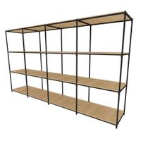 Praleira De Aço Reforçada Mini Porta Pallet 200x60x90 Estante Estoque Bandeja Crua 4 Módulos Conjugados Praleira De Aço Reforçada Mini Porta Pallet 200x60x90 Estante Estoque Bandeja Crua 4 Módulos Conjugados