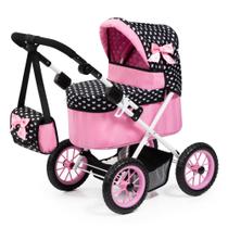Pram Bayer Trendy Hearts em preto e rosa para bonecas de até 18" Pram Bayer Trendy Hearts em preto e rosa para bonecas de até 18"