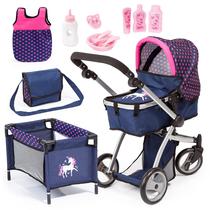 Pram Mega Set Bayer Dolls facilmente adaptáveis com saco de dormir Pram Mega Set Bayer Dolls facilmente adaptáveis com saco de dormir