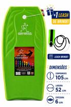 Prancha Bodyboard Surf Radical 105x52x6cm EPS Alta Flutuação + Leash de Brinde Praia Surf Cor:Verde