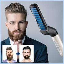 Prancha Chapinha Modeladora Pente Elétrico Escova Portátil Alisador Modelador de Barba e Cabelo Topete Masculino Dá Volume aos Cabelos Reduz Frizz Prancha Chapinha Modeladora Pente Elétrico Escova Portátil Alisador Modelador de Barba e Cabelo Topete Masculino Dá Volume aos Cabelos Reduz Frizz