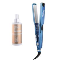 Prancha Chapinha Tittan 500f Lion Azul Bivolt + Fluído Finalizador Solo Tu 18K 260ml Prancha Chapinha Tittan 500f Lion Azul Bivolt + Fluído Finalizador Solo Tu 18K 260ml