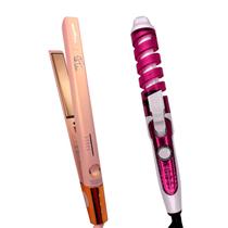 Prancha De Cabelo Britania Titanium Profissional Salão Ions 450f Progressiva Chapinha Rosa Bs04 Modelador Spirale Nova Bivolt