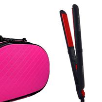 Prancha De Cabelo Cadence Turmalina Cerâmica Ions 210ºc Úmido p28 Chapinha Bivolt Com Maleta