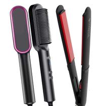 Prancha De Cabelo Cadence Turmalina Cerâmica Ions 210ºc Úmido p28 Chapinha Escova 2 Em 1 Hq Marca Prosper Bivolt