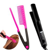 Prancha De Cabelo Gama Italy Ion Plus Ceramica 410ºf Profissional Chapinha Bivolt Pente Auxiliar