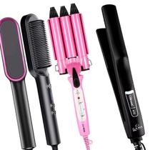 Prancha De Cabelo Gama Italy Ion Plus Ceramica 410ºf Profissional Chapinha Escova Alisadora Secadora Hq Modelador Cachos Triondas Bivolt