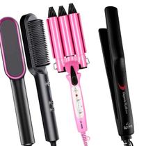 Prancha De Cabelo Gama Italy Ion Plus Ceramica 410ºf Profissional Chapinha Escova Alisadora Secadora Hq Modelador Cachos Triondas Bivolt