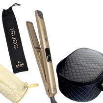 Prancha De Cabelo Gama Italy Profissional Cerâmica 450ºf Sensi Chapinha Progressiva Milhões Ions Dourado Bivolt Maleta