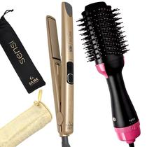 Prancha De Cabelo Gama Italy Profissional Cerâmica 450ºf Sensi Chapinha Progressiva Milhões Ions Dourado Escova Secadora 3 Em 1 City