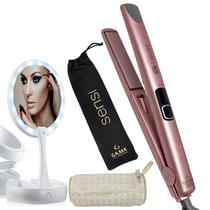 Prancha De Cabelo Gama Italy Profissional Cerâmica 450ºf Sensi Chapinha Progressiva Milhões Ions Rose Bivolt Espelho De Aumento Led