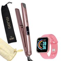 Prancha De Cabelo Gama Italy Profissional Cerâmica 450ºf Sensi Chapinha Progressiva Milhões Ions Rose Bivolt Relogio Smartwatch