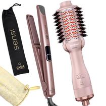 Prancha De Cabelo Gama Italy Profissional Cerâmica 450ºf Sensi Chapinha Progressiva Milhões Ions Rose Escova Secadora 4 Em 1 Tube Bivolt