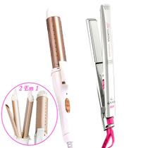 Prancha De Cabelo Gama Italy Profissional Cerâmica Ion Tourmaline Rosa 430ºf News Chapinha Modelador Cacheador 2x1 Bivolt