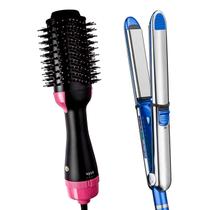Prancha De Cabelo Gold Profissional Ion 465ºf Titanium Chapinha Progressiva Digital Bivolt Escova Alisadora 4 em 1 City