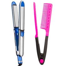 Prancha De Cabelo Gold Profissional Ion 465ºf Titanium Chapinha Progressiva Digital Bivolt Pente Auxiliar