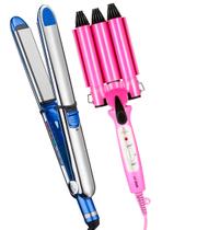 Prancha De Cabelo Gold Profissional Ion 465ºf Titanium Chapinha Progressiva Digital Bivolt Prancha Modelador Cacheador Triondas