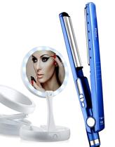 Prancha De Cabelo Philco Titanium Profissional Salão Digital Ions 450f Progressiva Chapinha Bivolt Espelho De Aumento Led