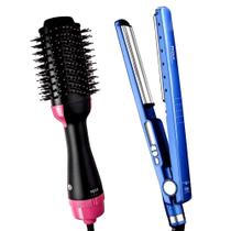 Prancha De Cabelo Philco Titanium Profissional Salão Digital Ions 450f Progressiva Chapinha Escova Secadora City 3 Em 1