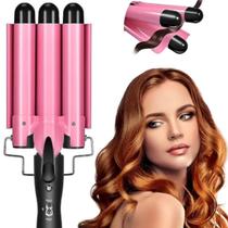Prancha De Cabelo Triple Barra Onda De Cachos Chapinha Cabelos femininos capilar