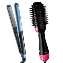 Prancha De Cabelos Alisadora Britania Titanium 220ºc Chapinha Progressiva Salão Blue Escova 3 em 1 City