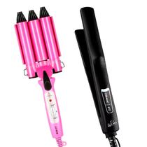 Prancha De Cabelos Gama Italy Cerâmica 410ºf Ions Tourmaline Plus Chapinha Modelador Cachos Triondas Profissional Cacheador Rosa Bivolt