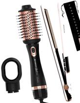 Prancha De Cabelos Philco Titanium 450ºf Ions Tourmaline Digital Progressiva Rose PS45 Bivolt Escova Secadora Alisadora 4 em 1