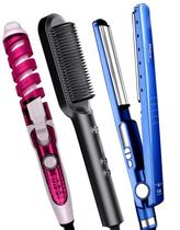 Prancha De Cabelos Philco Titanium 450ºf Ions Tourmaline Digital Progressiva Rose PS45 Bivolt Modelador Nova Escova 2 em 1 Marca Prosper HQ