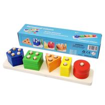 Prancha De Formas Geométricas Em Madeira Brinquedo Educativo - Wooden Toys