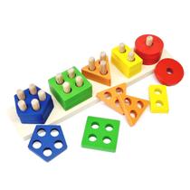Prancha De Formas Geométricas Em Madeira Brinquedo Educativo - Wooden Toys