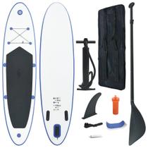 Prancha de stand up paddle inflável vidaXL azul e branca Prancha de stand up paddle inflável vidaXL azul e branca