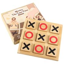 Prancha de viagem pequena de madeira Tic Tac Toe Game Pedolini de 15 cm