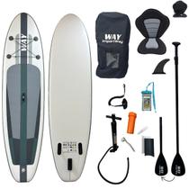 Prancha Stand Up Inflável Alta Performance com Assento 320x84x15cm Kit Completo Cinza Importway